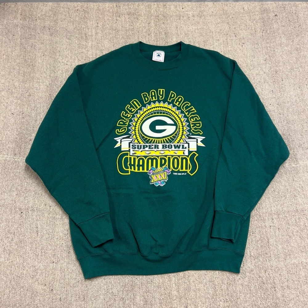 Vintage Green Bay Packers Sweatshirt Mens XXL Green 1990s NFL